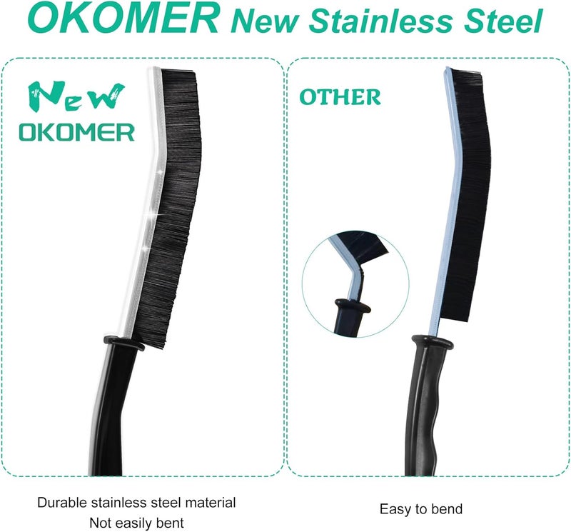OKOMER Crevice Cleaning Brush, Hard Bristle Crevice Cleaning Brush, Multifunctional Cleaning Brush, Gap Cleaning Brush, Grout Brush, Crevice Cleaning Tool for Kitchen and Bathroom etc - Image 2